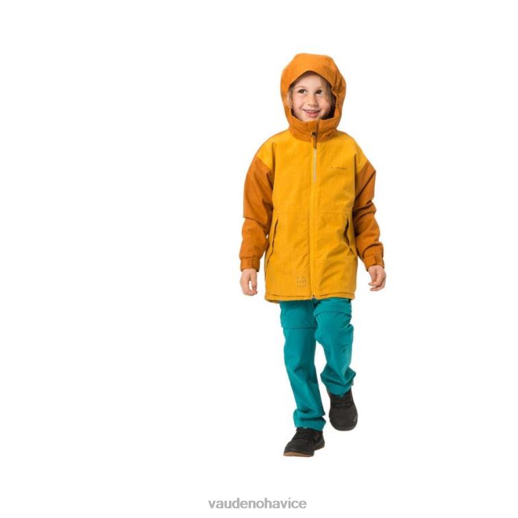 VAUDE 6FF4J2194 oblečenie spálená žltá deti 2-vrstvová bunda do dažďa hylax
