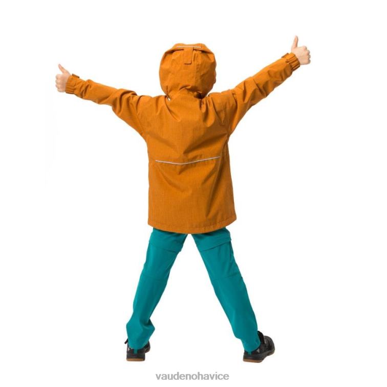 VAUDE 6FF4J2194 oblečenie spálená žltá deti 2-vrstvová bunda do dažďa hylax