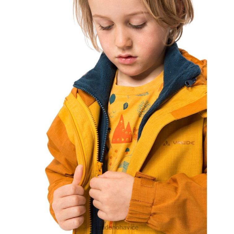 VAUDE 6FF4J2194 oblečenie spálená žltá deti 2-vrstvová bunda do dažďa hylax
