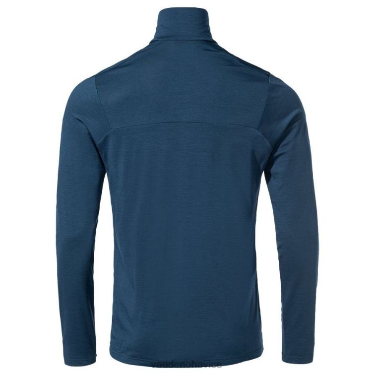 VAUDE 6FF4J1969 oblečenie temné more muži Monviso merino tričko s dlhým rukávom a polovičným zipsom