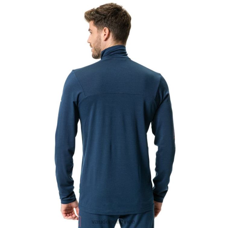 VAUDE 6FF4J1969 oblečenie temné more muži Monviso merino tričko s dlhým rukávom a polovičným zipsom