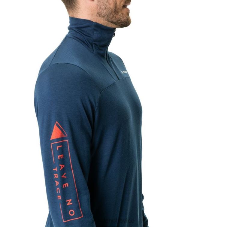 VAUDE 6FF4J1969 oblečenie temné more muži Monviso merino tričko s dlhým rukávom a polovičným zipsom