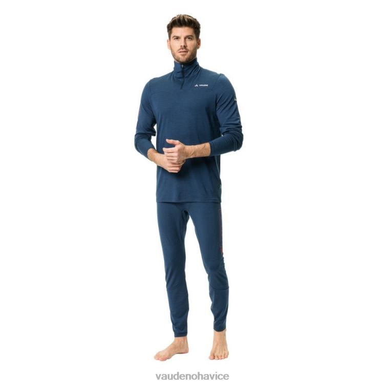 VAUDE 6FF4J1969 oblečenie temné more muži Monviso merino tričko s dlhým rukávom a polovičným zipsom