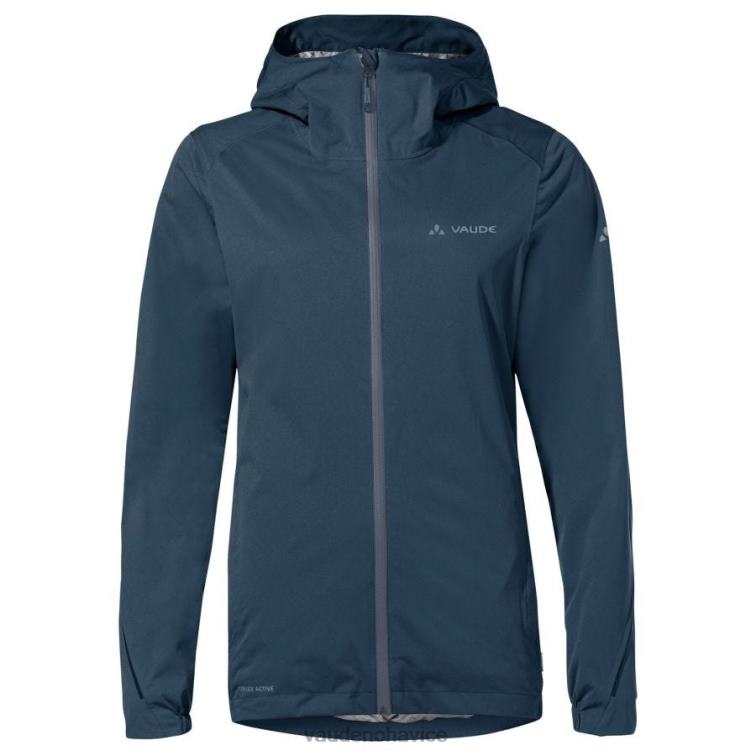 VAUDE 6FF4J263 oblečenie temné more ženy livigno cyklistická bunda do dažďa s polovičným zipsom